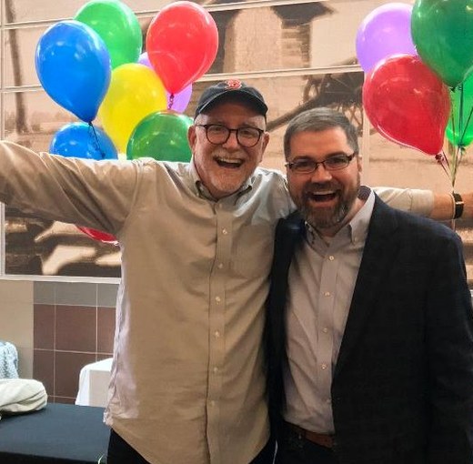 Jim Fleming with author Bob Goff
